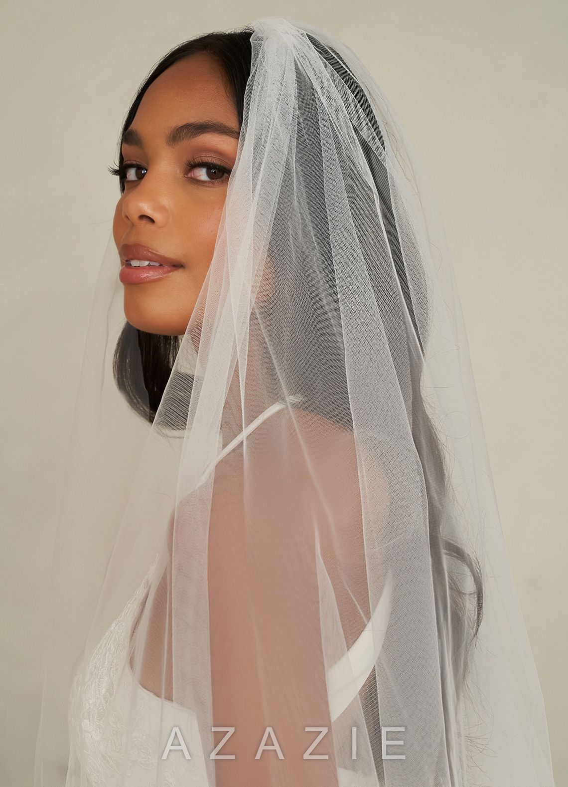 The Charity Cathedral Veil with Glimmering Lace  ivory