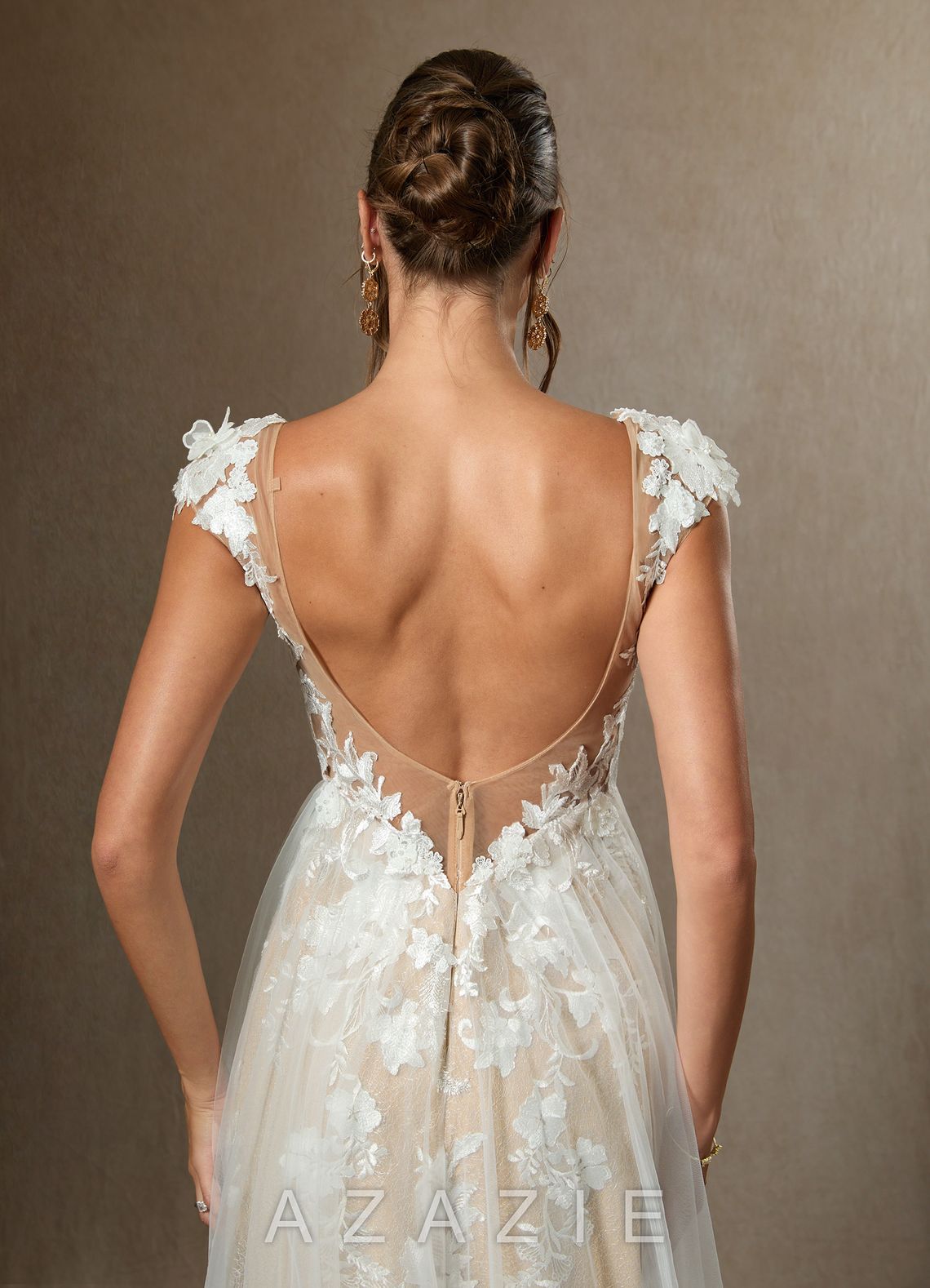 Azazie Moonstone Wedding Dress Diamond White Champagne A-Line Sweetheart Sequins