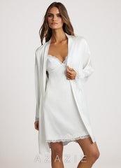 Satin Lace Robe & Slip Dress Set