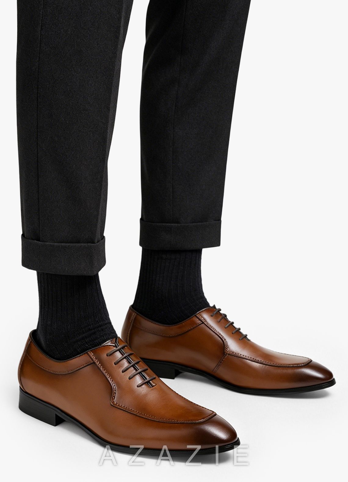 Classic Split Leather Men's Dress Shoes  brown