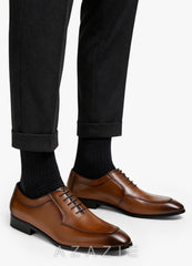 Classic Split Leather Men's Dress Shoes  brown