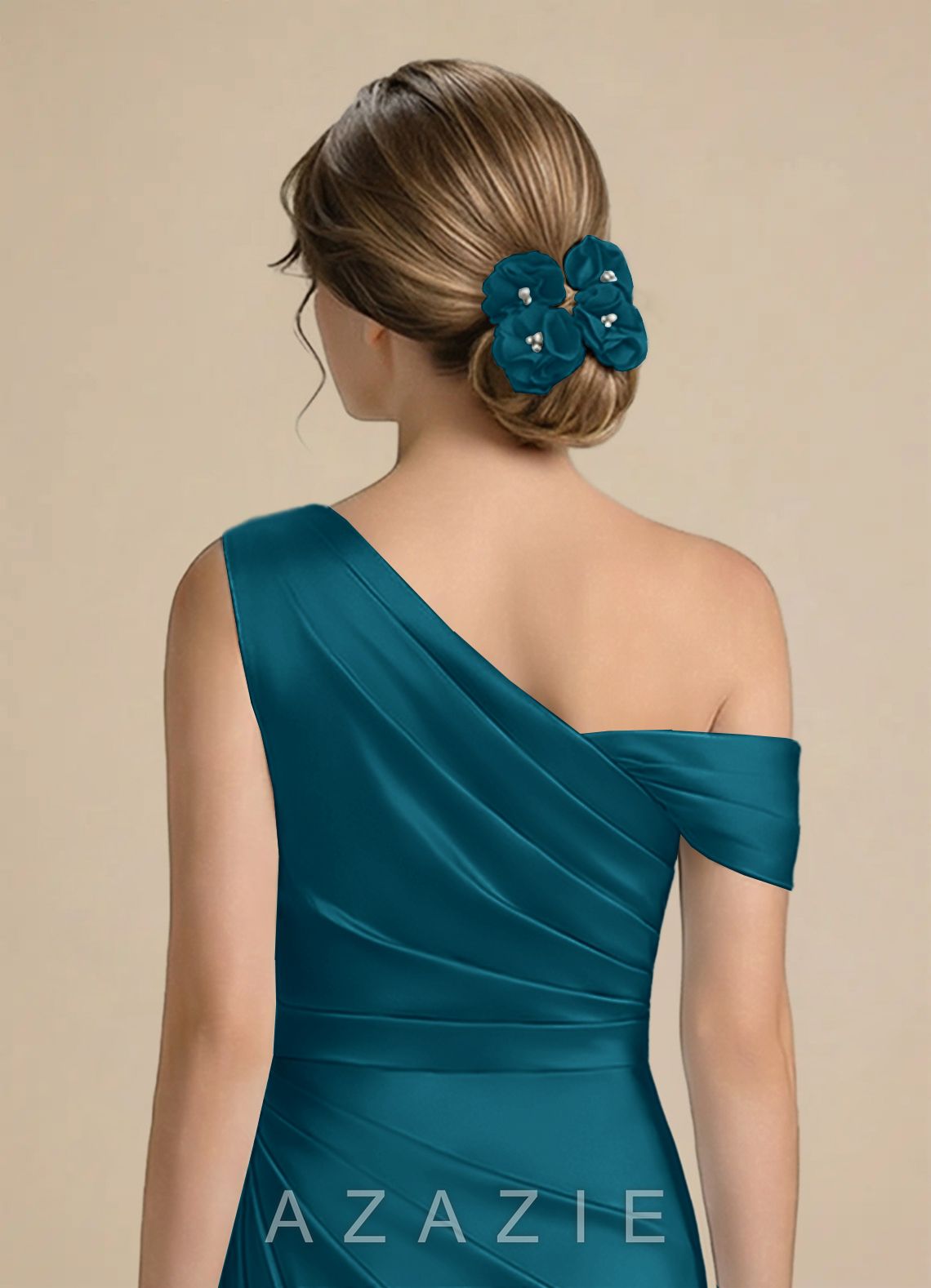 Four-Piece Matching Color Matte Satin Hair Clip Set