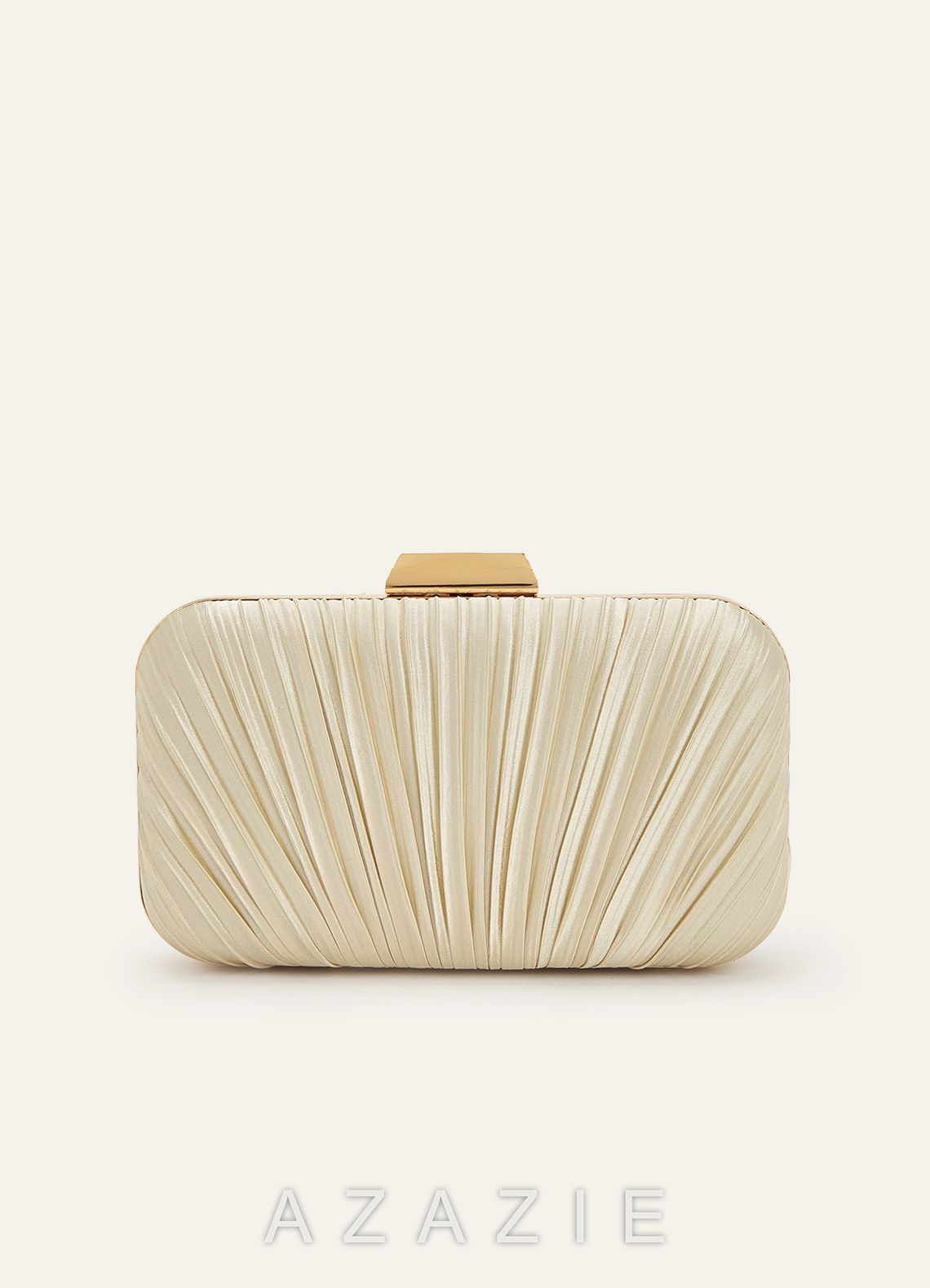 Matching Color Satin Pleated Clutch Bag