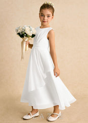 Azazie Edelweiss Ivory A-Line Pleated Chiffon Dress