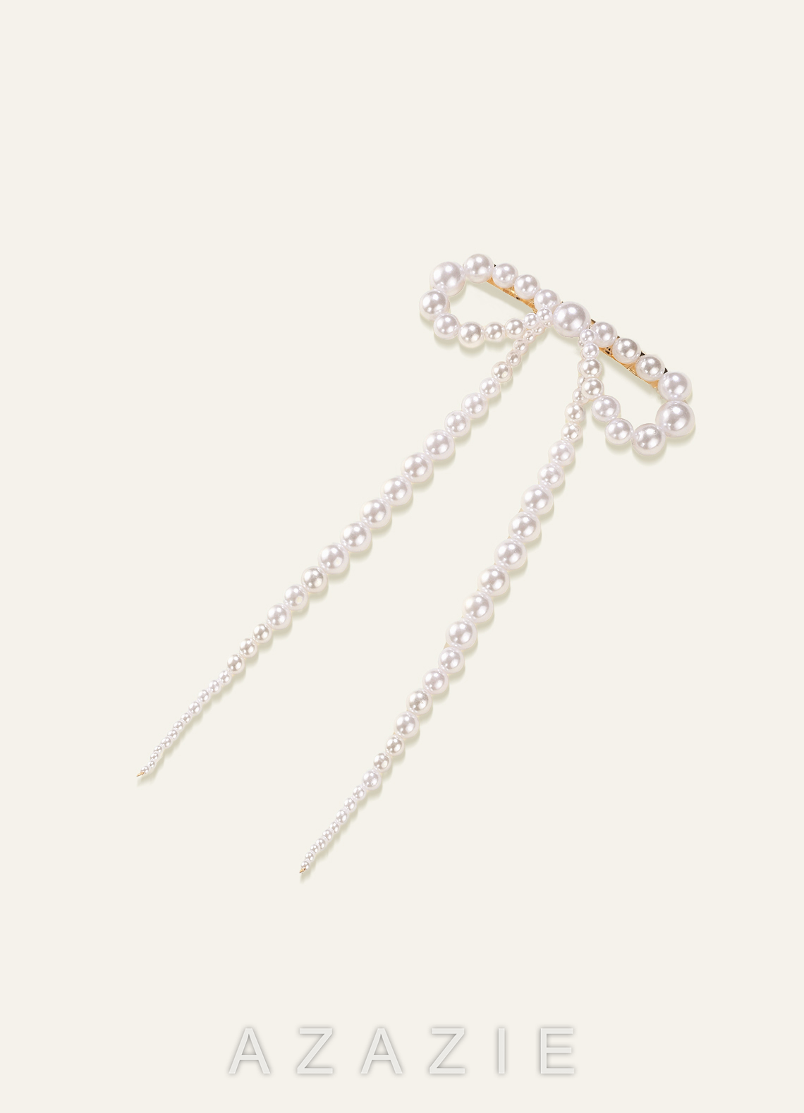 Pearl Bow Barrette  white