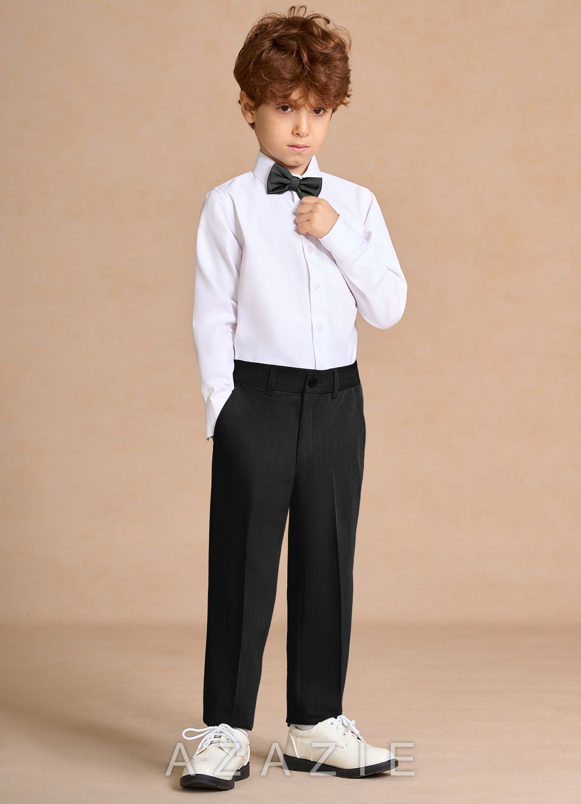 Oliver Black Boys 5-Piece Suit With Bow Tie