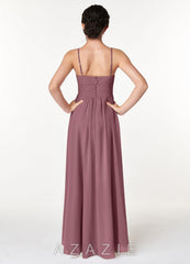 Azazie Catalina Junior Amethyst A-Line Ruched Chiffon Dress amethyst