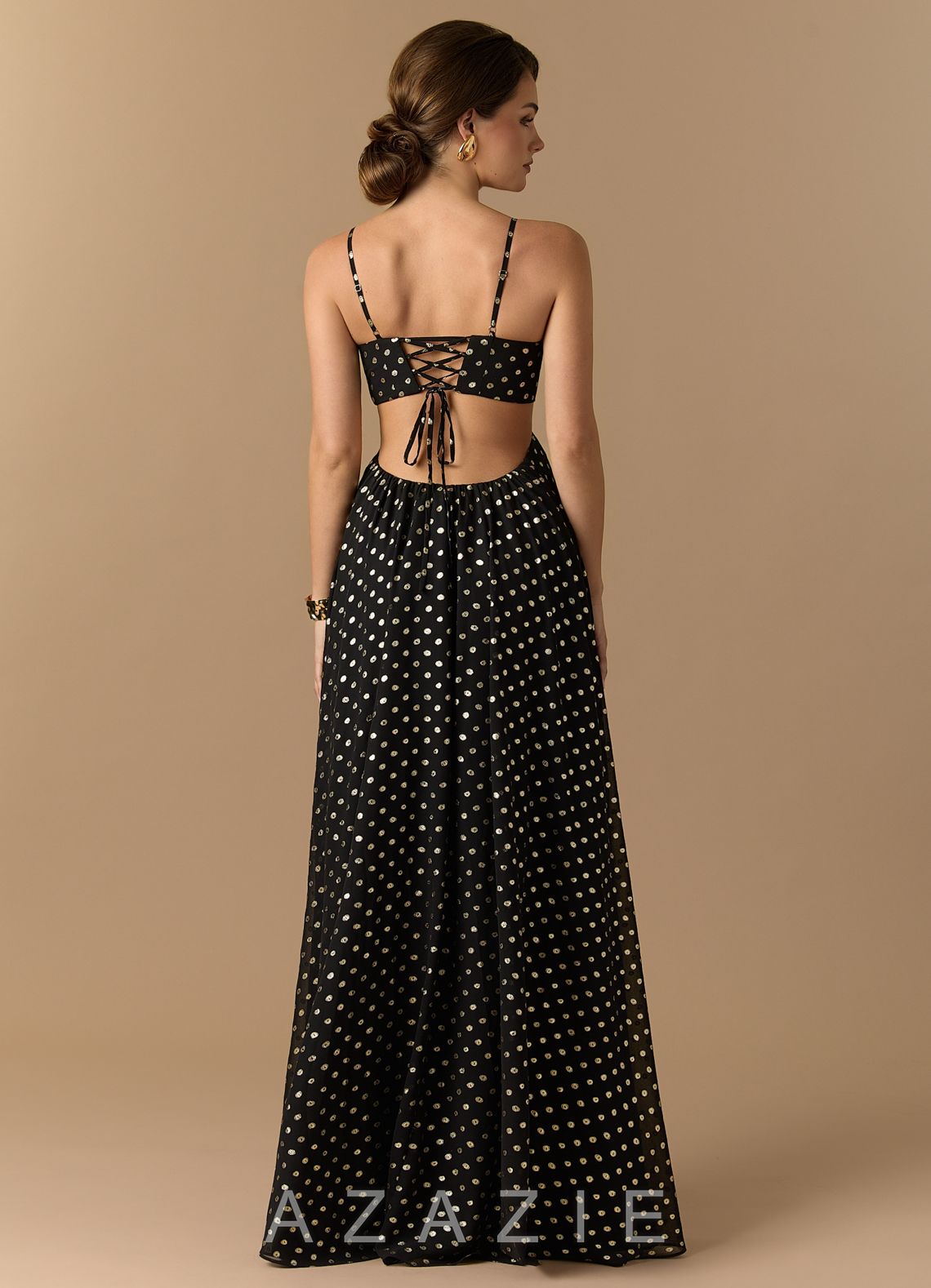 Senna {color} Maxi Dress  sp_black_gold_polkadot_#bp134307