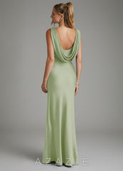Azazie Elena Dusty Sage Mermaid Pleated Stretch Satin Dress dusty_sage