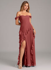 Azazie Sloane Terracotta A-Line Sweetheart Neckline Chiffon Dress terracotta