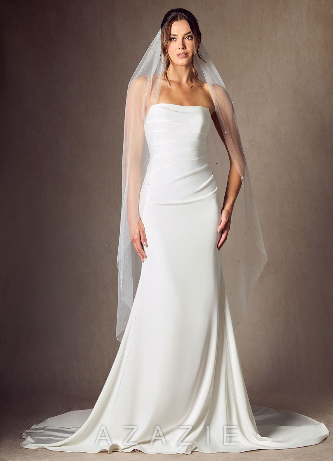Jenna Pearl Waltz Length Veil  diamond_white