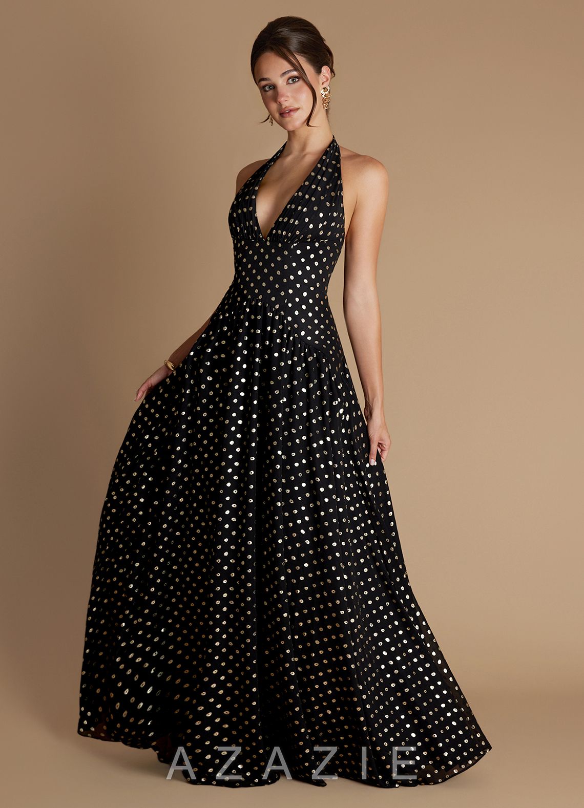 Jennie {color} Maxi Dress  sp_black_gold_polkadot_#bp134307