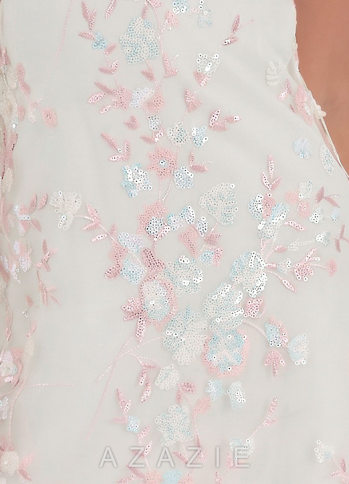 Laurence White Sequin Bow-Back A-Line Mini Dress