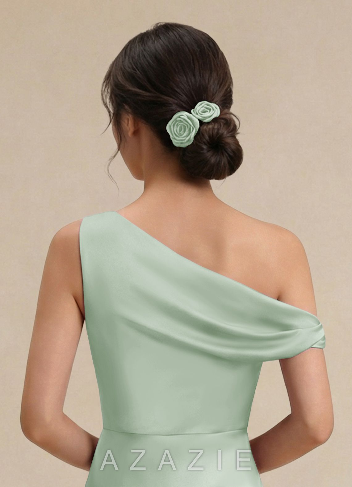 Darling Poise Matte Satin Ivory Flower 2-Piece Hair Tie Set