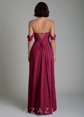 Azazie Loisa Burgundy A-Line Corset Chiffon Convertible Dress burgundy