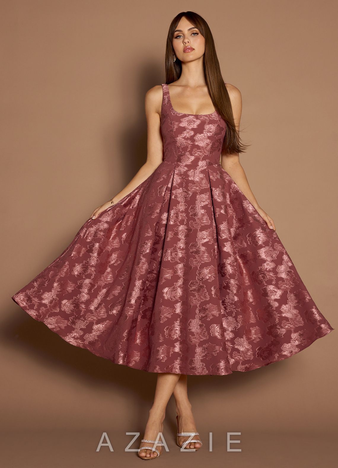 Briac {color} A-line Midi Dress  sp_vintage_rose_#vr134282