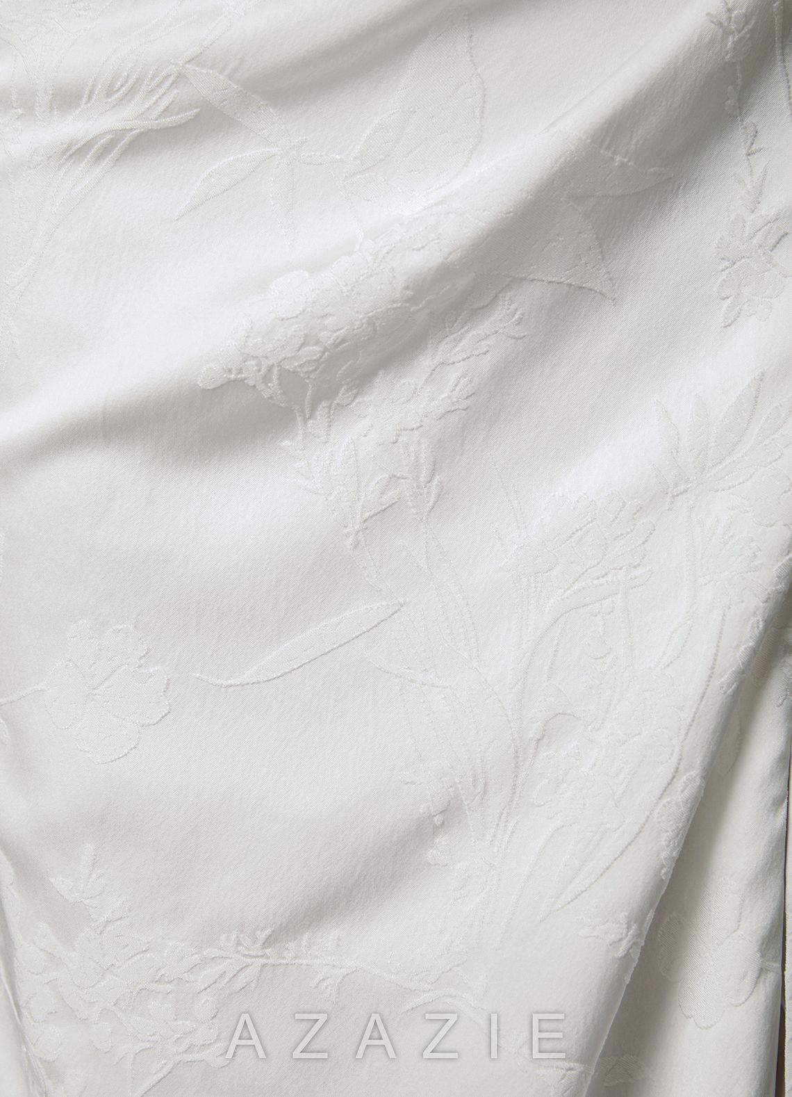 Azazie Tilly Diamond White Sheath Off the Shoulder Floral Jacquard Dress diamond_white