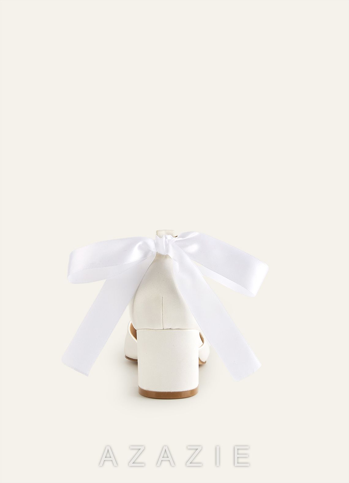 Satin Pearl and Bow Pointed Toe Block Heels