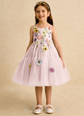 Azazie Osea Blushing Pink Ball-Gown Pleated Tulle Dress blushing_pink