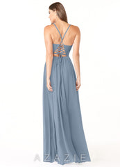 Azazie Aaida Dusty Blue A-Line Corset Chiffon Dress dusty_blue