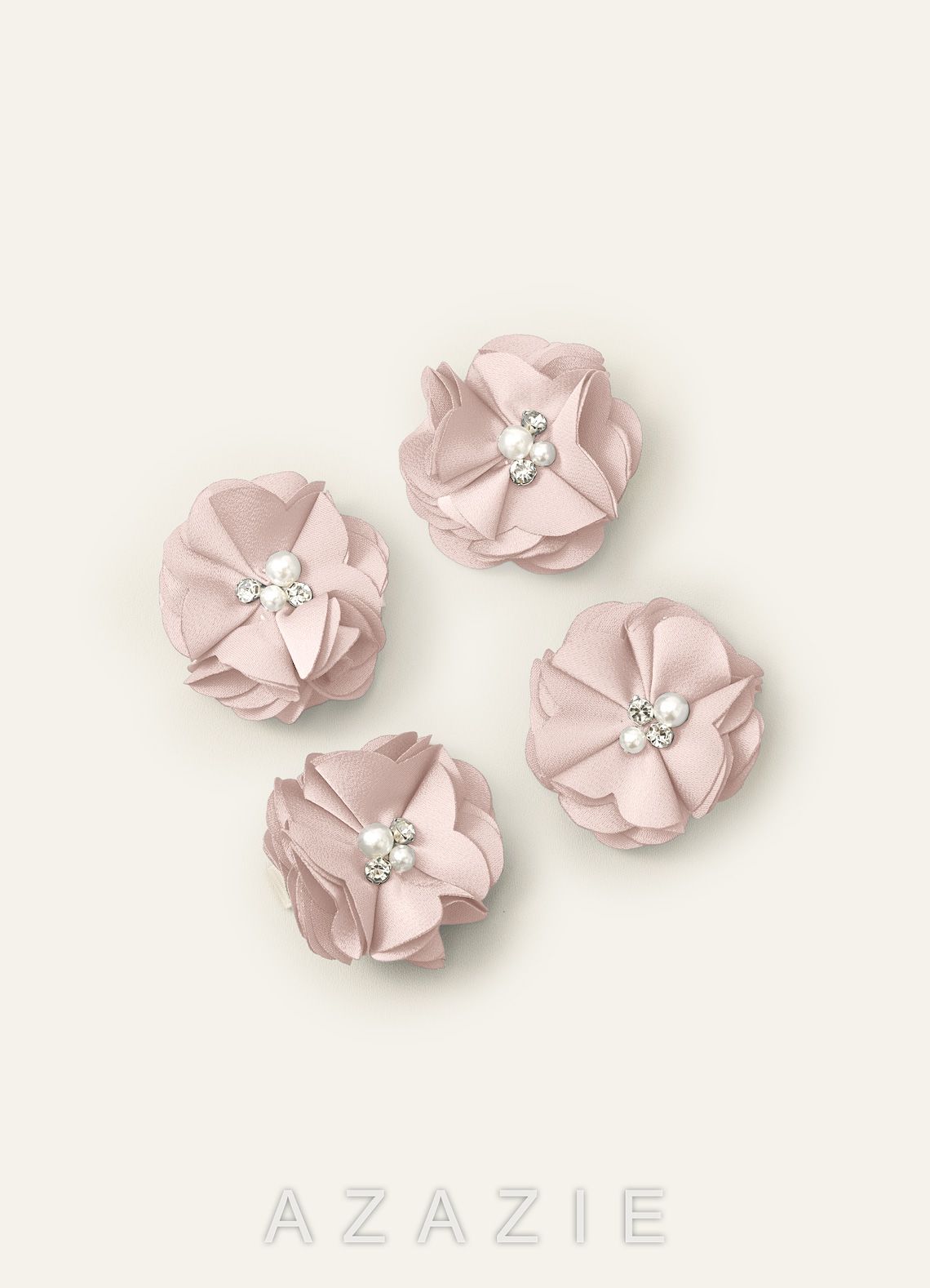Four-Piece Matching Color Stretch Satin Hair Clip Set