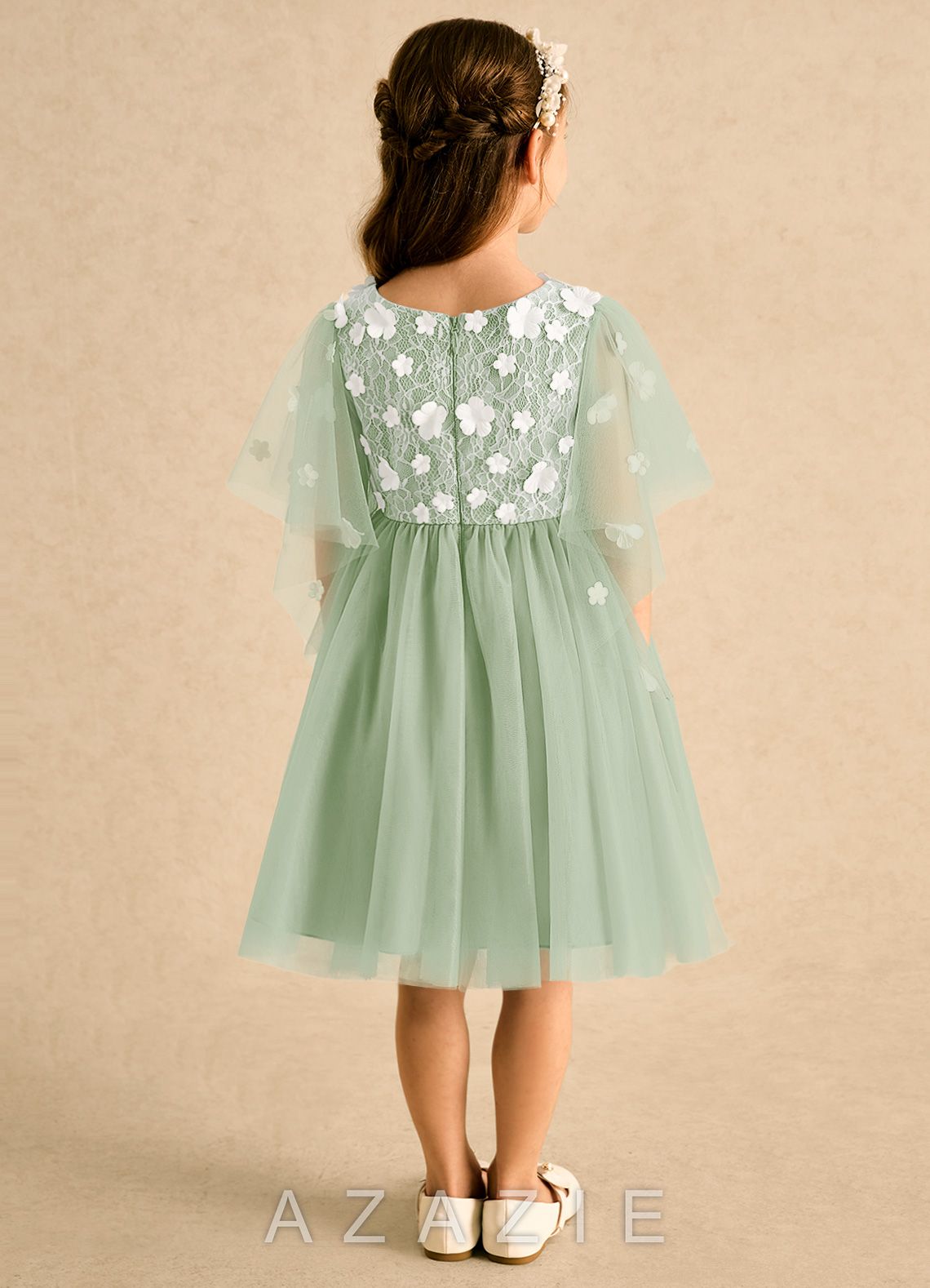 Azazie Mollie Dusty Sage A-Line Lace Tulle Dress dusty_sage