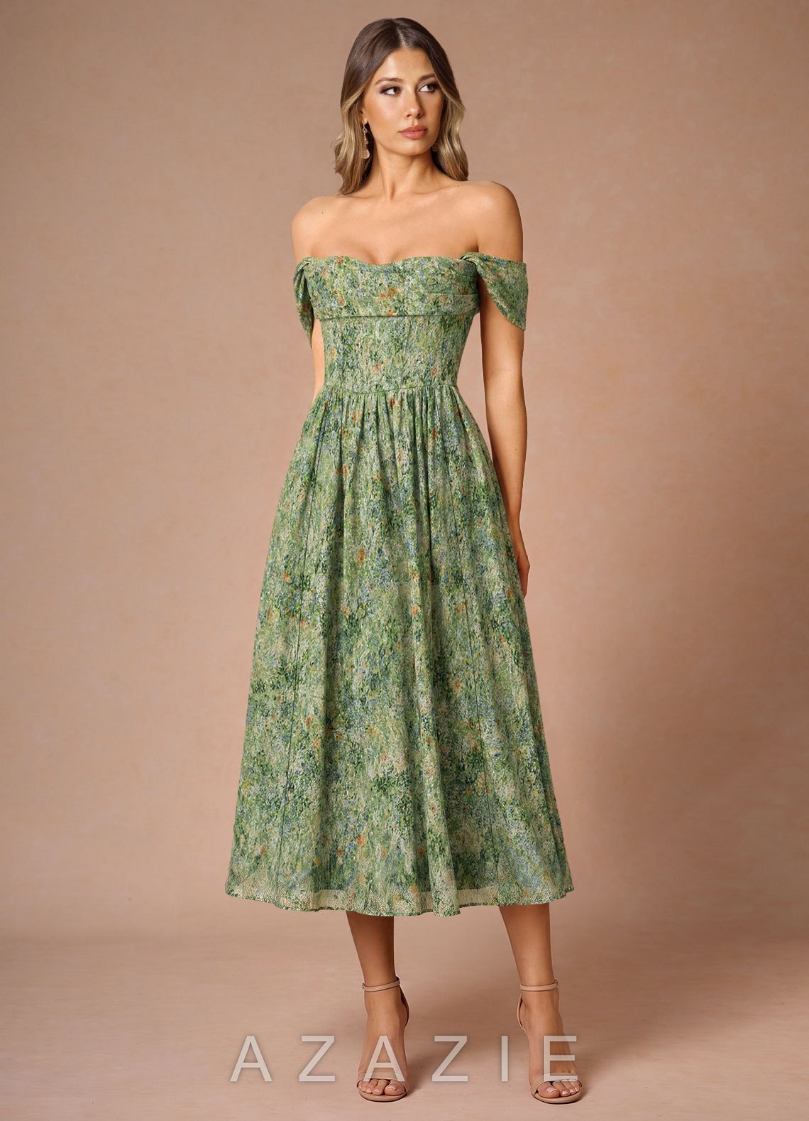 Hazel {color} Midi Dress  sp_green_floral_#gf134901