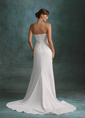 Azazie Shera Diamond White A-Line Strapless Crepe Back Satin Dress diamond_white