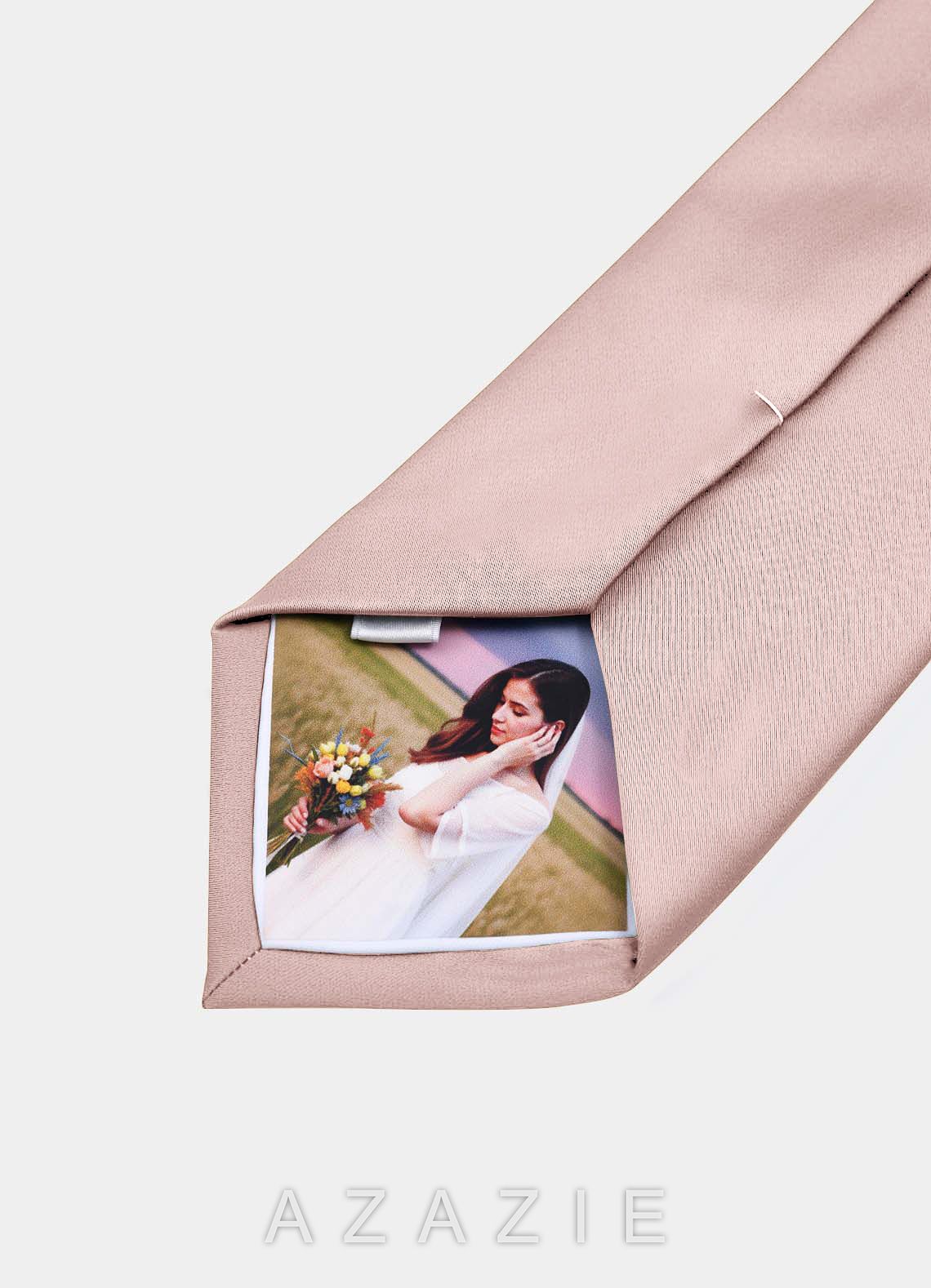 Matte Satin Custom Photo Tie – Personalized Necktie  blushing_pink