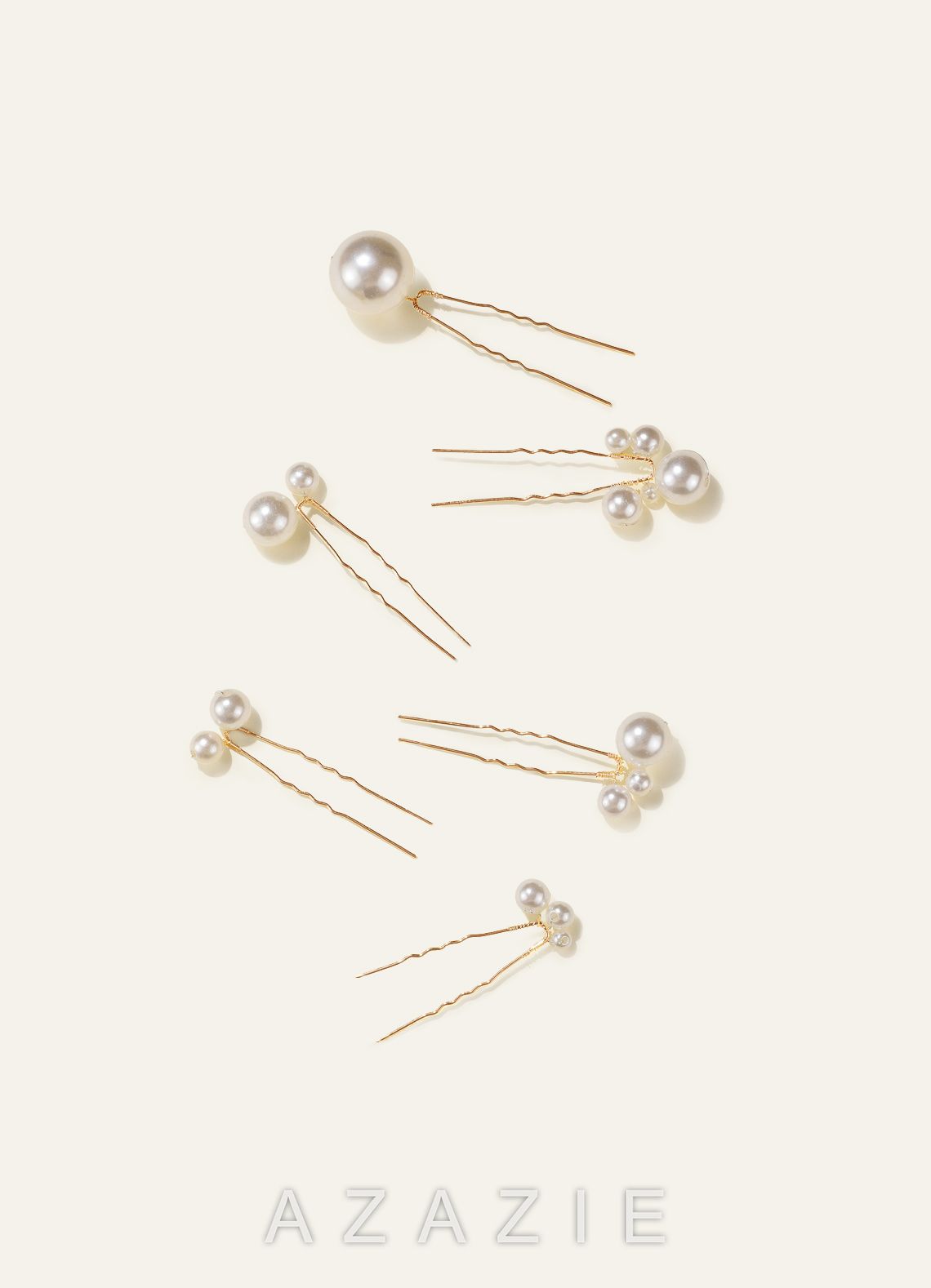 Cluster Pearl Hair Pins Set (5 Pieces)