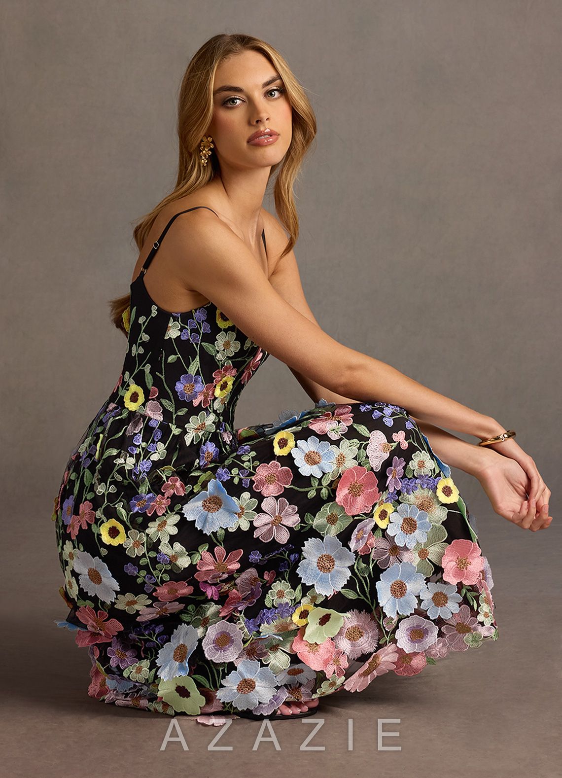 Nia {color} Floral Midi Dress  sp_black/multi_#bm134262
