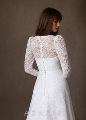 Azazie Kimani Diamond White A-Line Lace Dress diamond_white