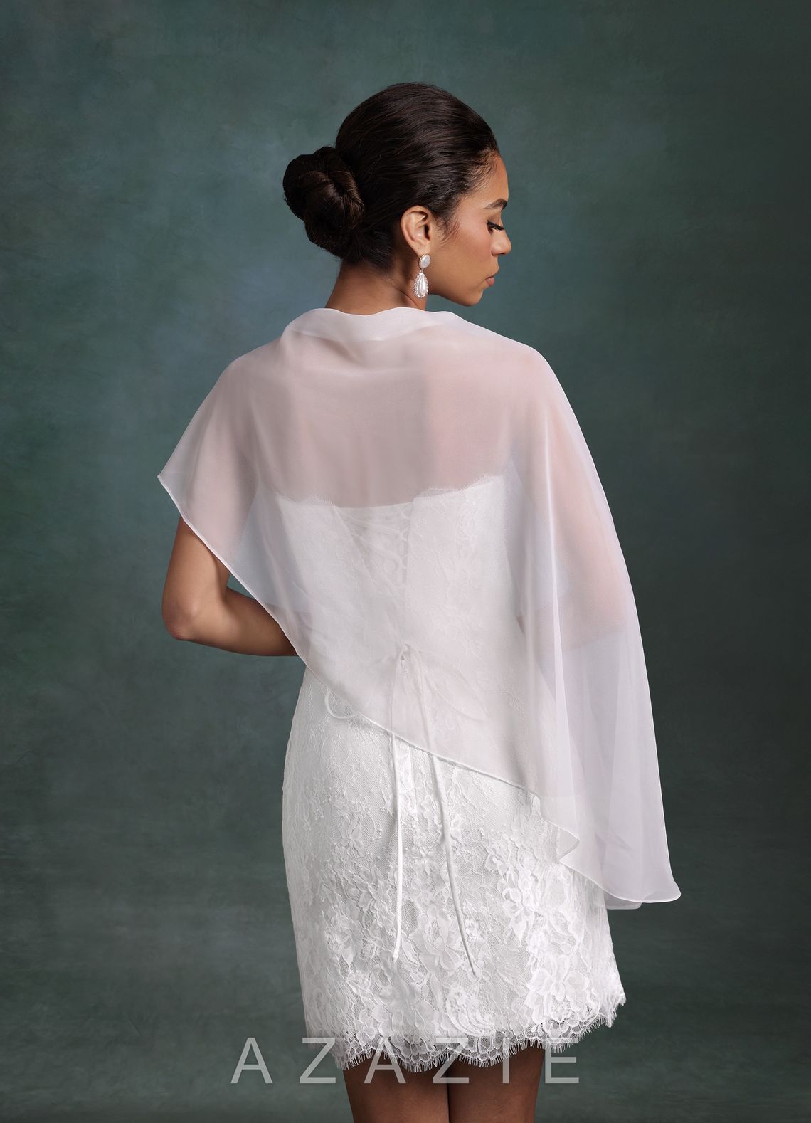 Azazie Bella Diamond White Sheath Tulle Dress diamond_white