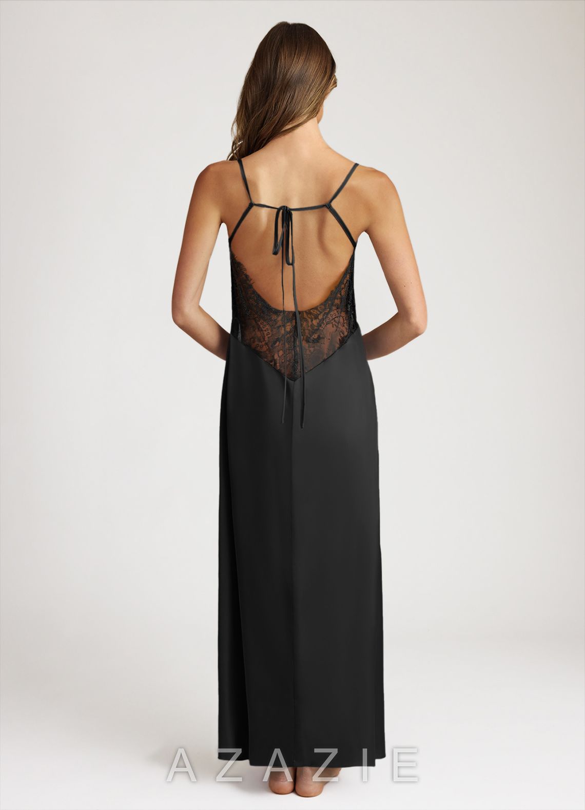 Satin and Lace Midi Slip Dress