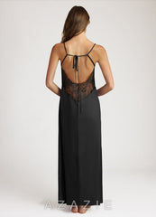 Satin and Lace Midi Slip Dress