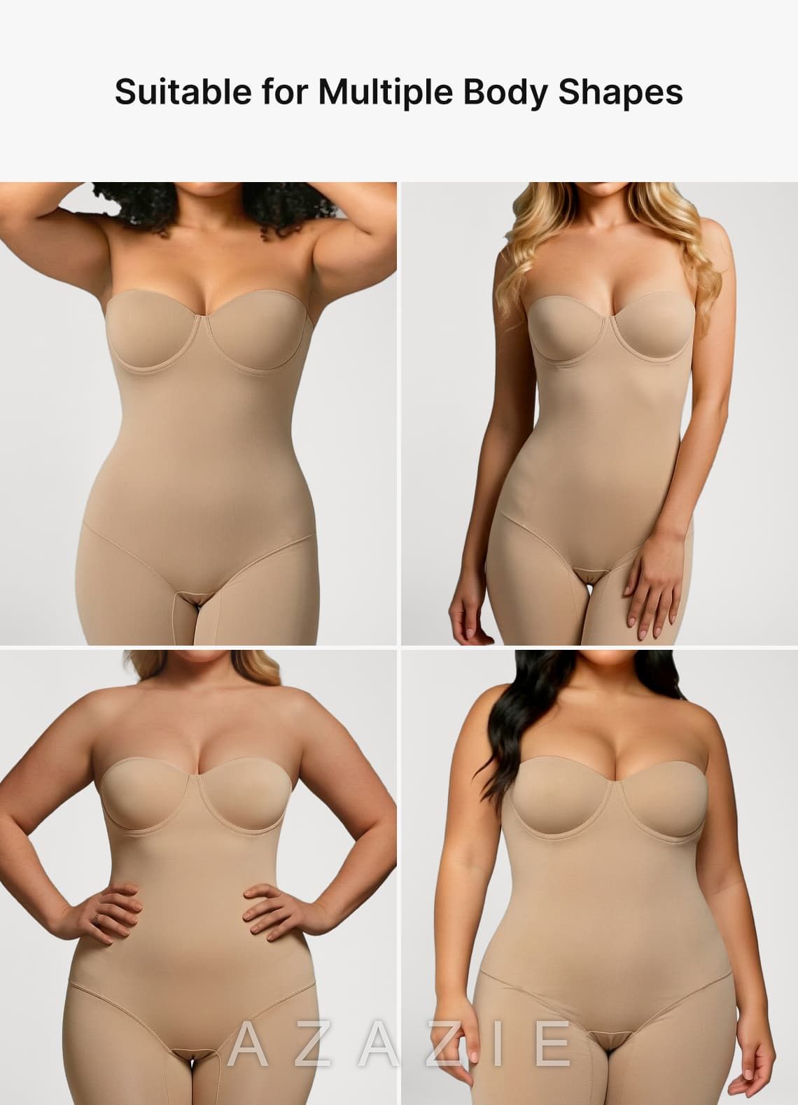 Cooling Strapless Underwire Molded Cup Bodysuit Shaper