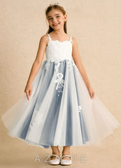 Azazie Coraline Ivory Dusty Blue A-Line Lace Dress ivory/dusty_blue