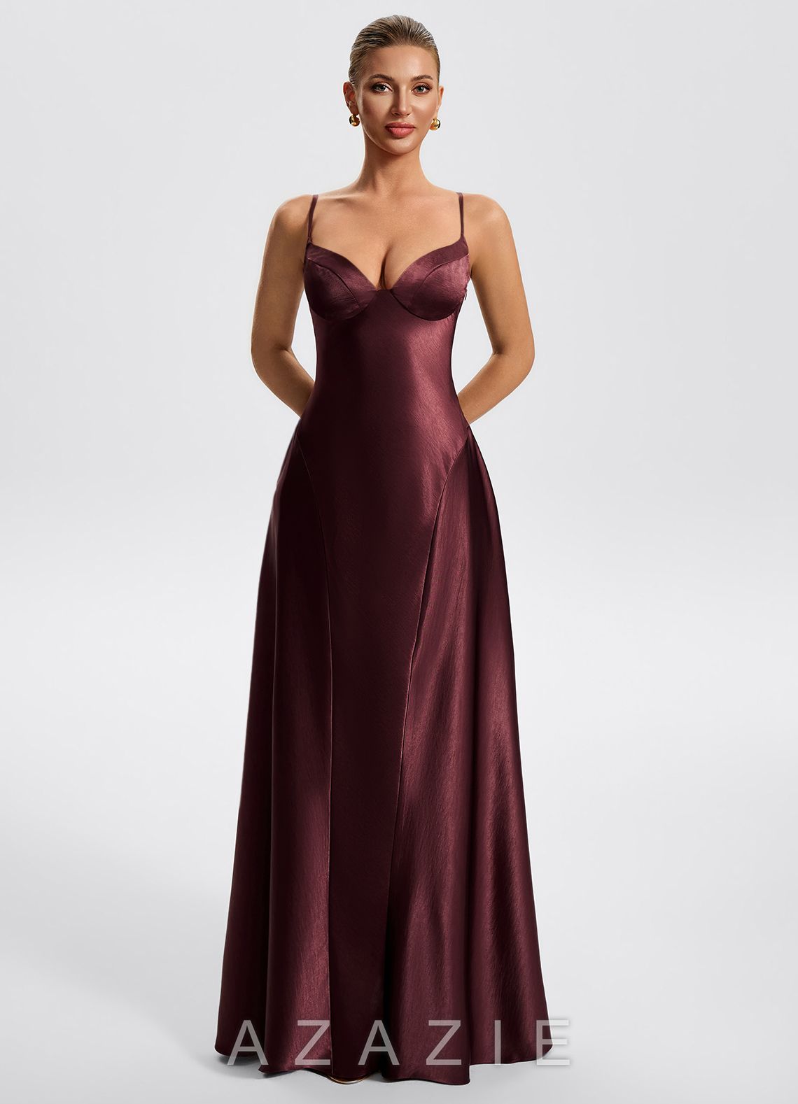 Noreen {color} A-Line Maxi Dress  sp_cabernet_#cn472