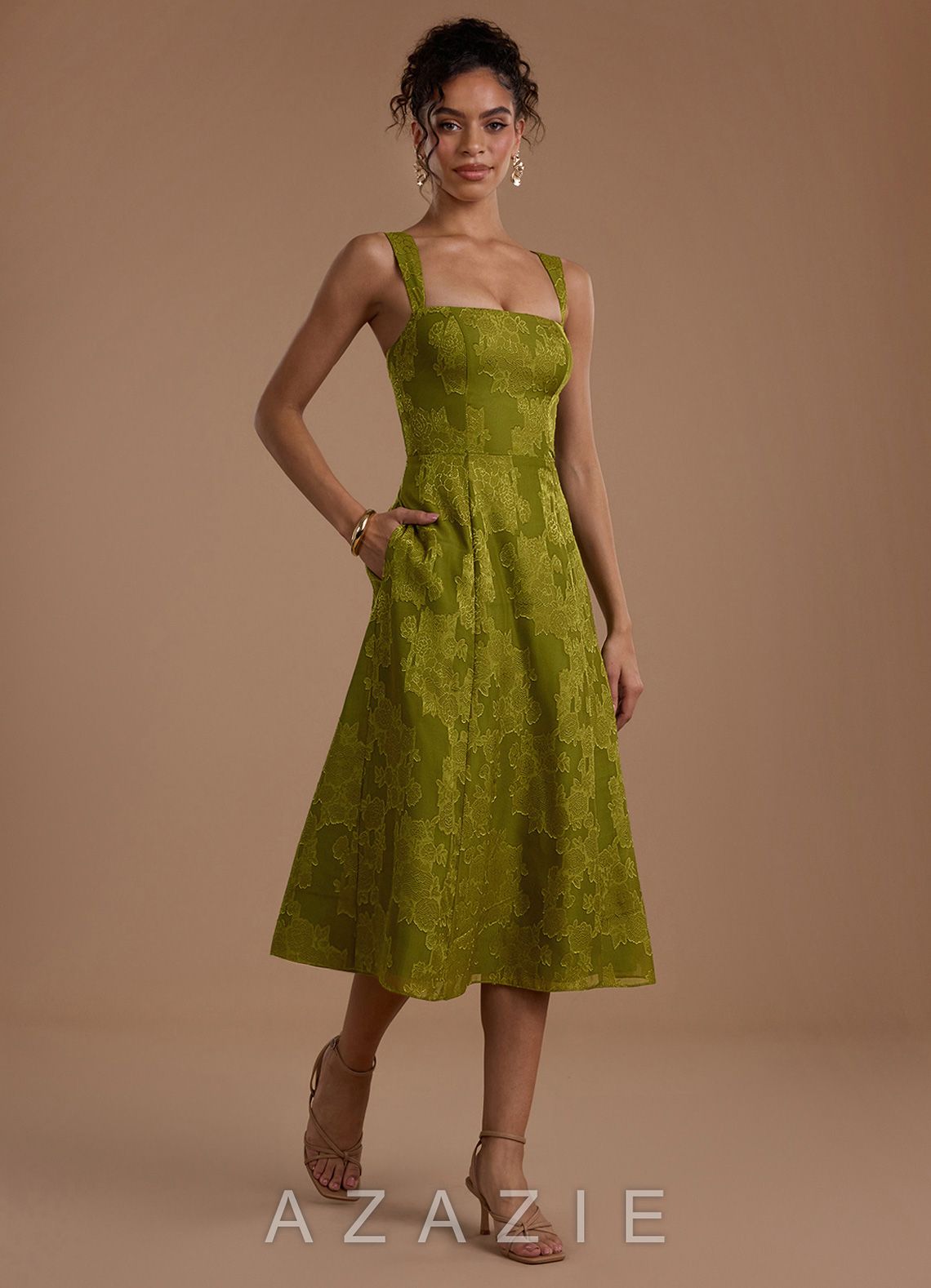 Georgie {color} Midi Dress  sp_lichen_gold_#lg134373