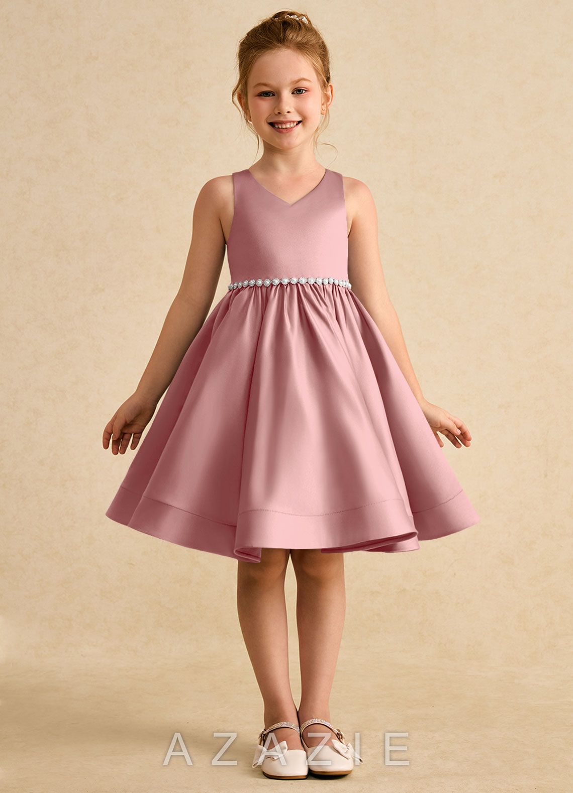 Azazie Julietta Dusty Rose Ball-Gown Convertible Tulle Dress dusty_rose