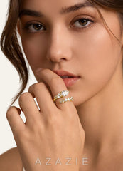 Pear Cut CZ Open Ring  gold