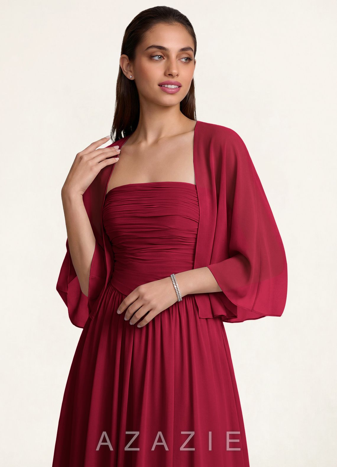 Azazie Matching Color Classic Chiffon Shawl
