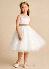 Azazie Lettie Ivory Gold Ball-Gown Lace Dress ivory/gold