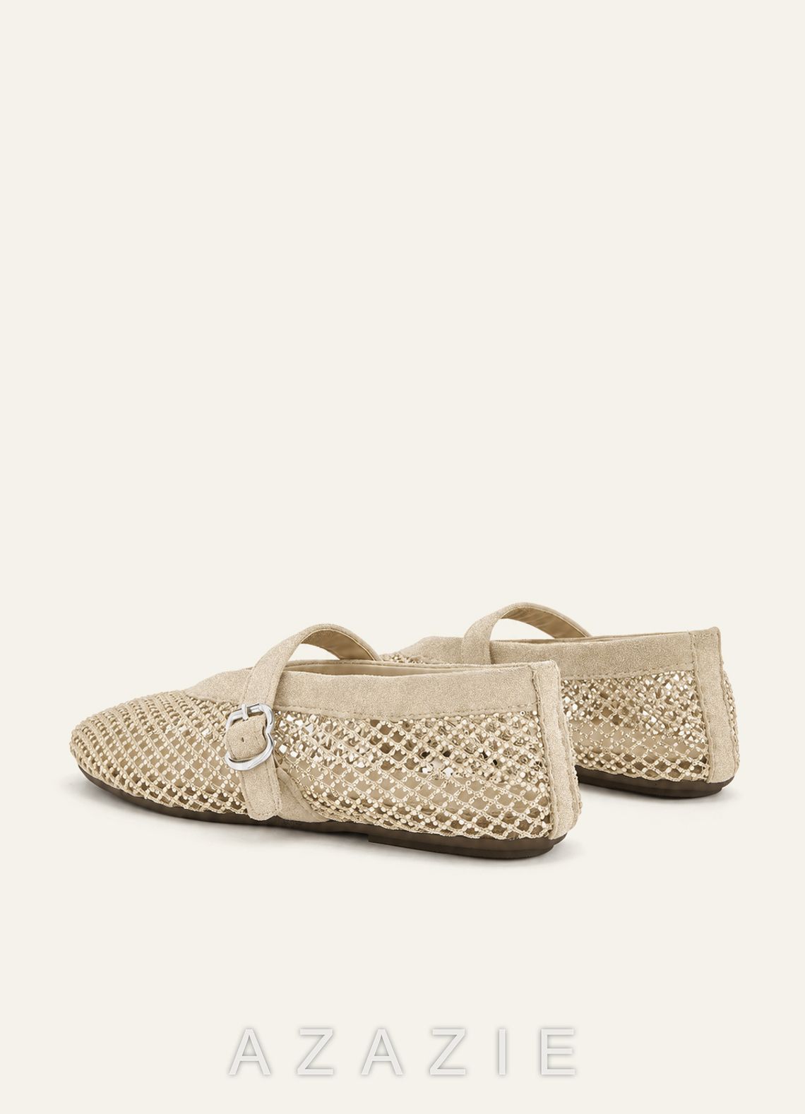 Celeste Rhinestone Mesh Mary Jane Flats  champagne