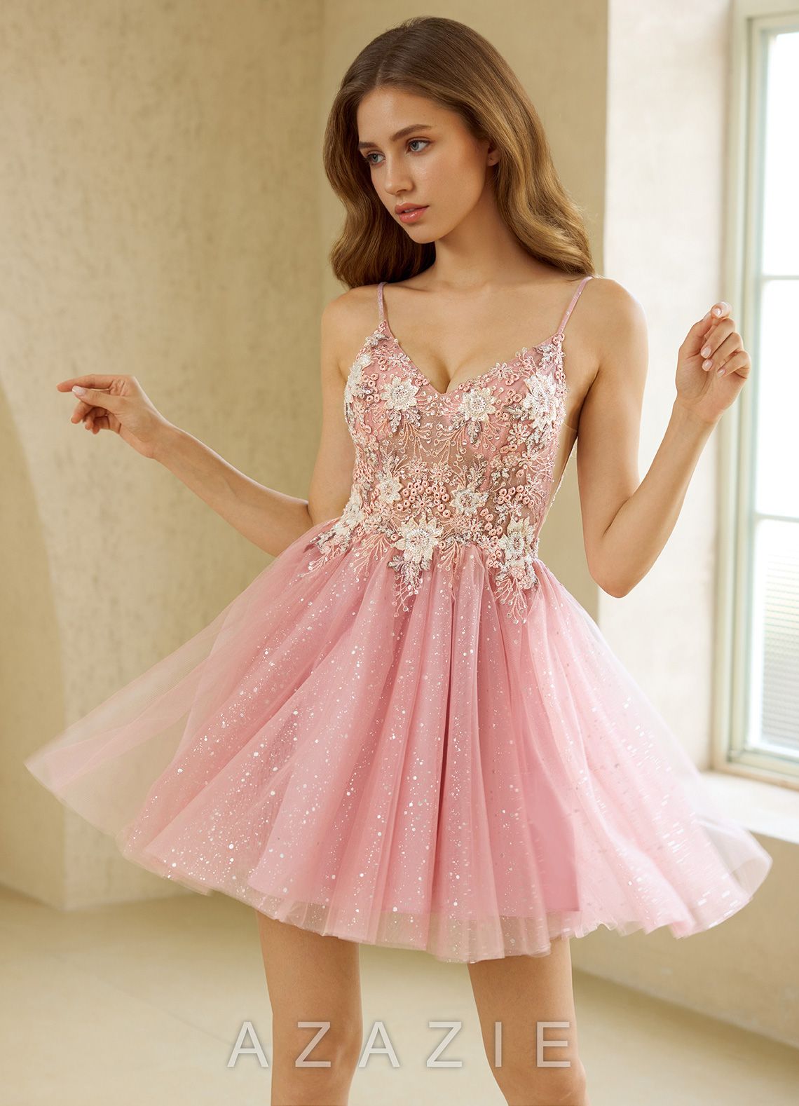 Shimira Pink Mini Dress