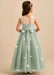 Azazie Mariposa Dusty Sage Ball-Gown Lace Tulle Dress dusty_sage