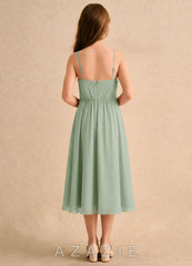 Azazie Twilight Dance Girls Formal Dusty Sage A-Line Pleated Chiffon Dress dusty_sage