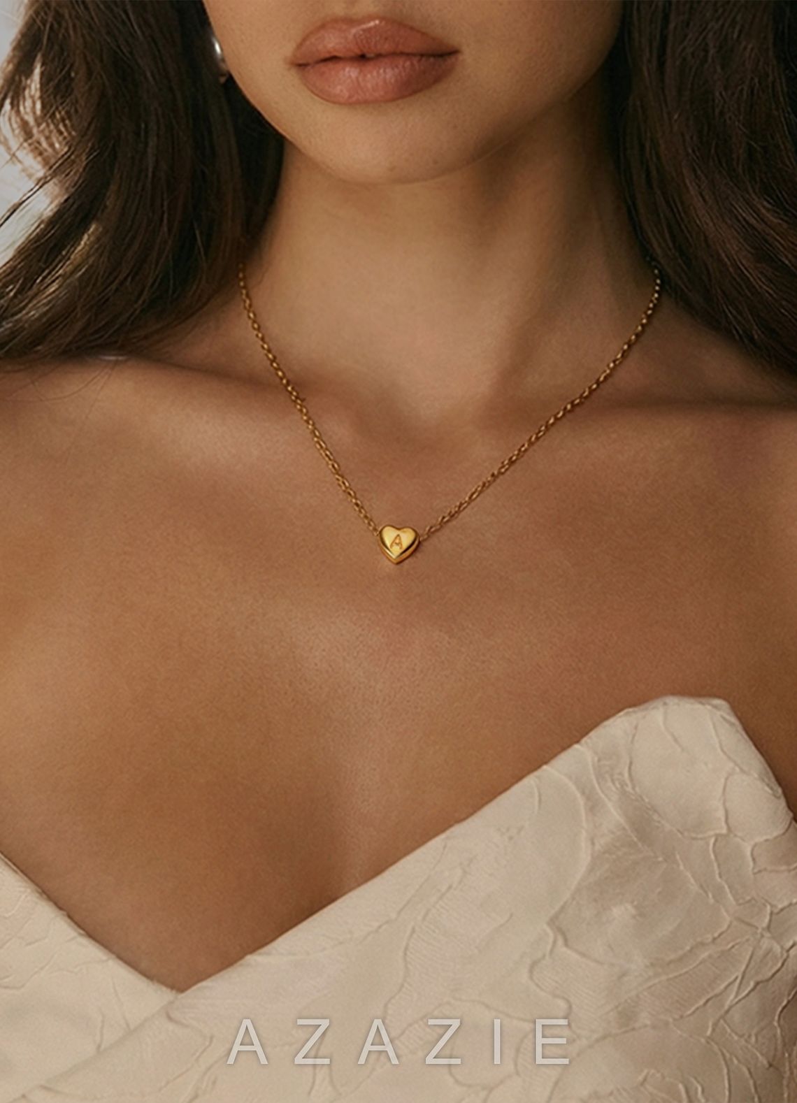 18K Gold Plated Heart-Shaped Letter Personalized Necklace