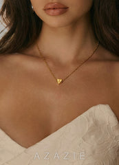 18K Gold Plated Heart-Shaped Letter Personalized Necklace