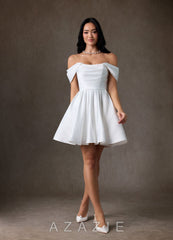 Azazie Anne Diamond White A-Line Satin Dress